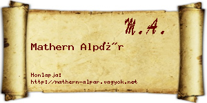 Mathern Alpár névjegykártya